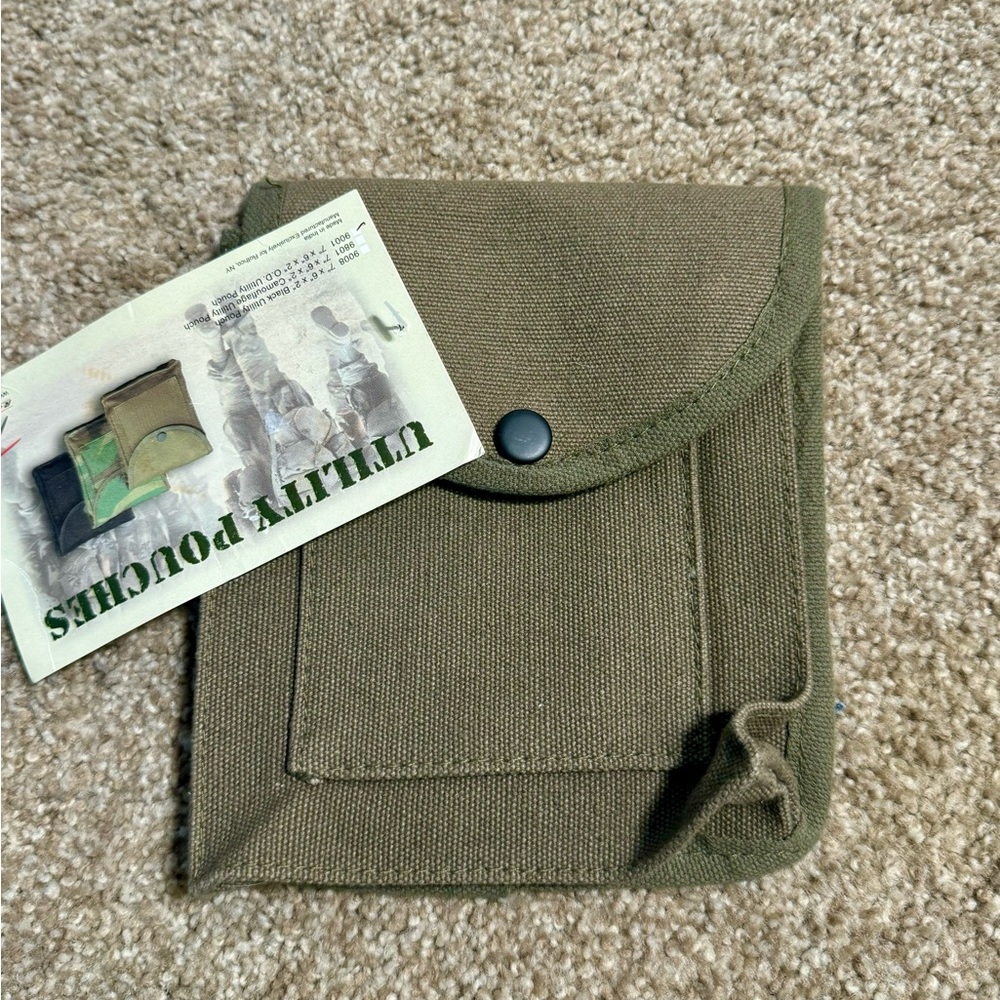 Rothco Green Utility Pouch 7" x 6" x 2" Military Style Canvas Hunting Tactical